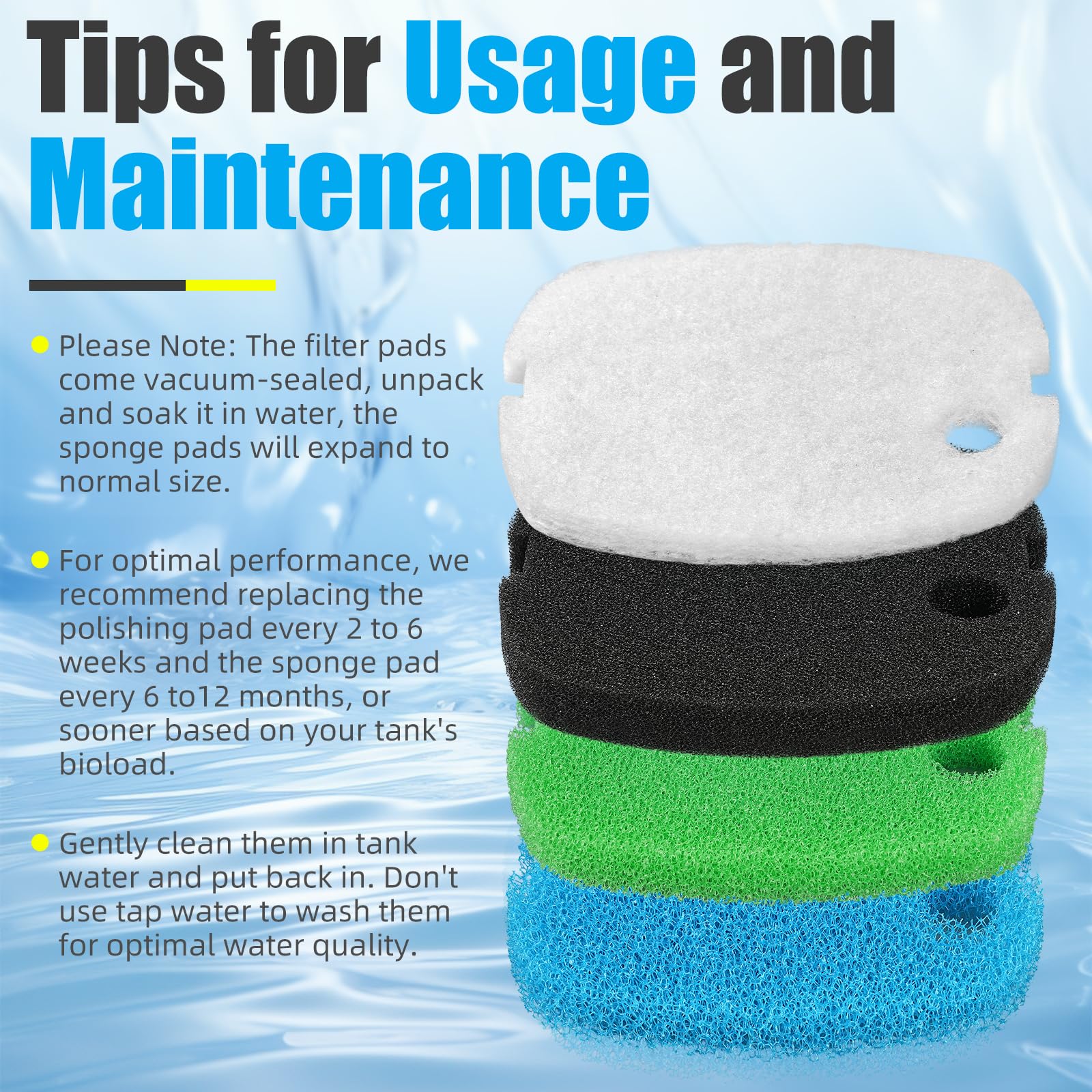 AQUANEAT packaged filter pads for SUNSUN HW-302 ensure easy replacement.