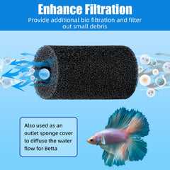 AQUANEAT sponge with 1.5 cm hole guides safe intake for filters.