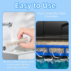 AQUANEAT pads in a QuietFlow 30/50 LED PRO filter demonstrating filtration efficiency