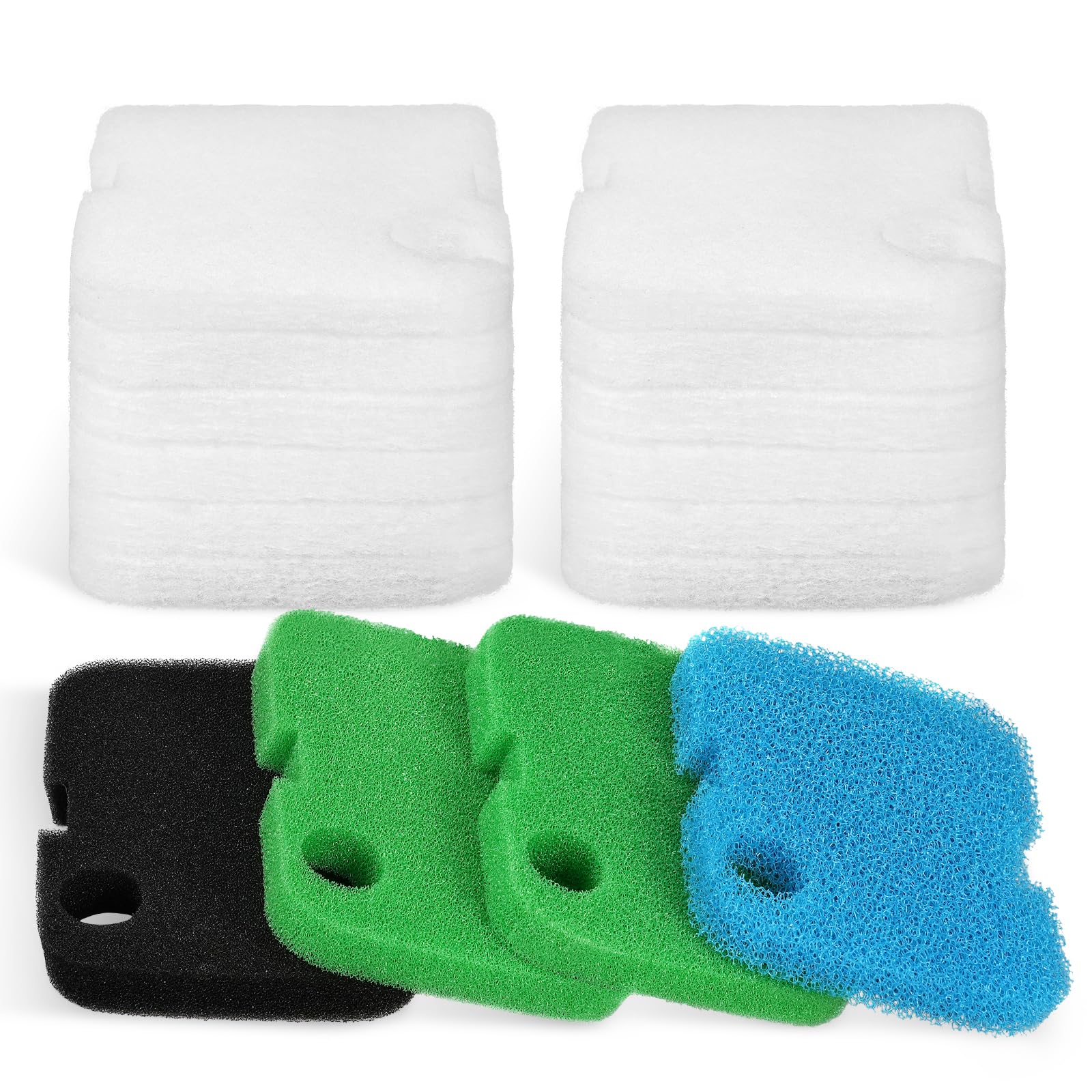 AQUANEAT blue coarse pad traps debris for efficient mechanical filtration.
