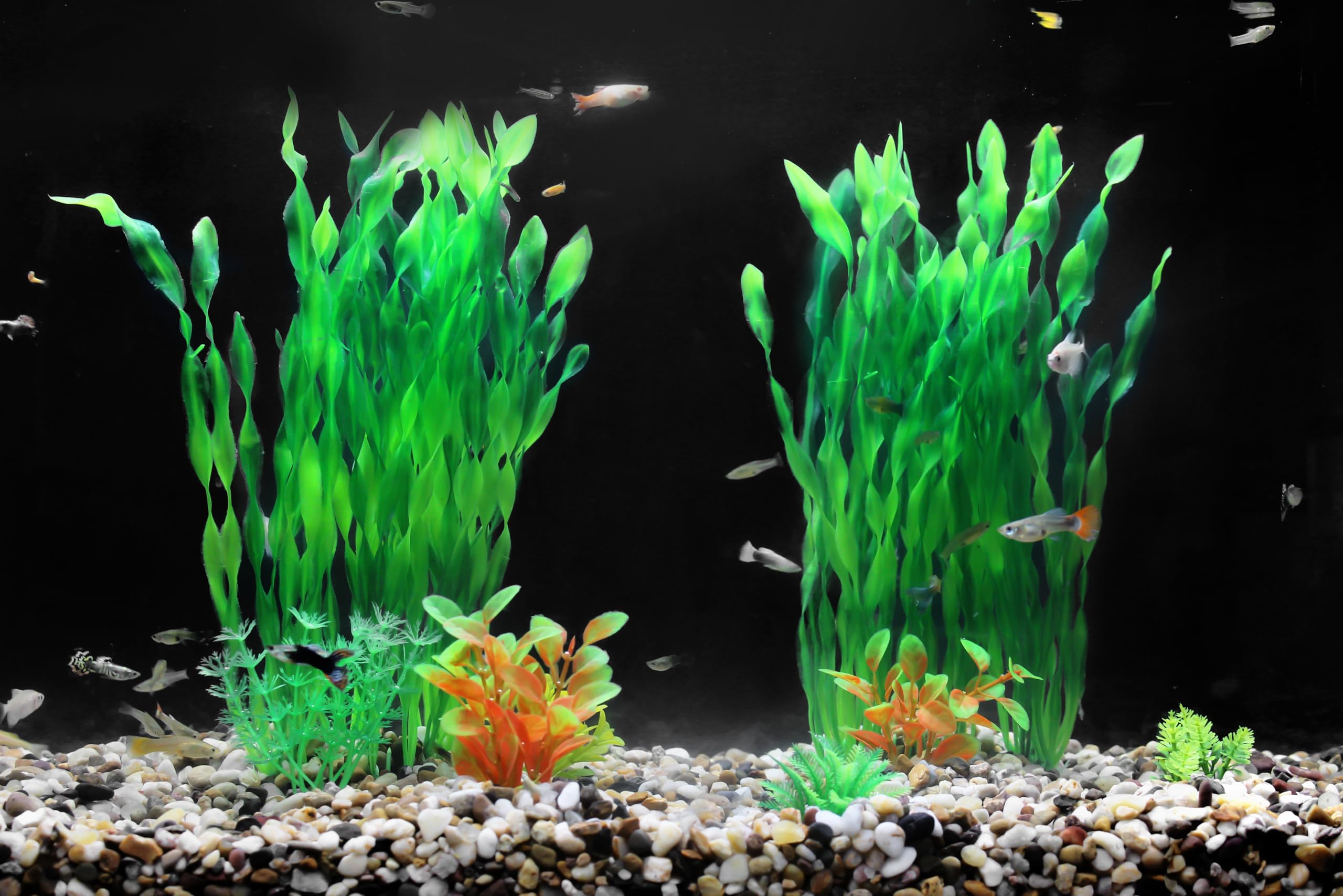 AQUANEAT safe plastic aquarium plants designed for fish safety and pet-friendly decor.