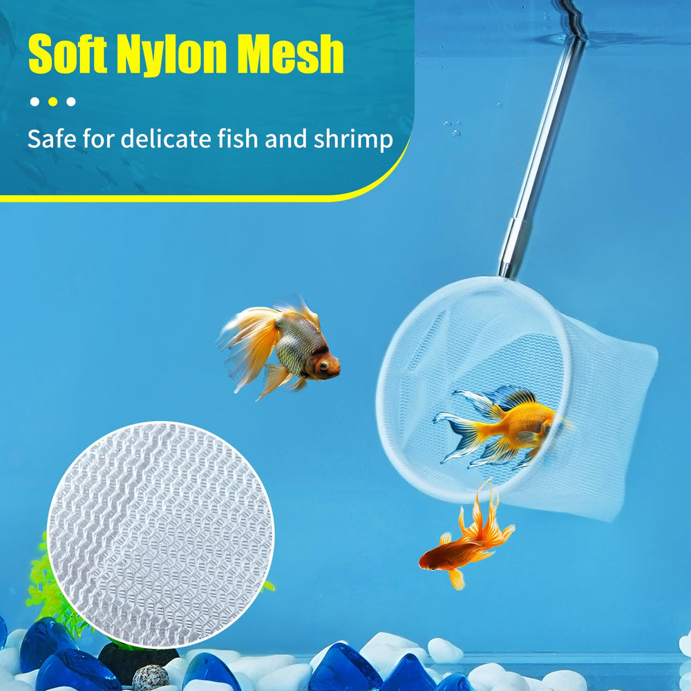 AQUANEAT small fish tank net 2in diameter safely transfers delicate shrimp.
