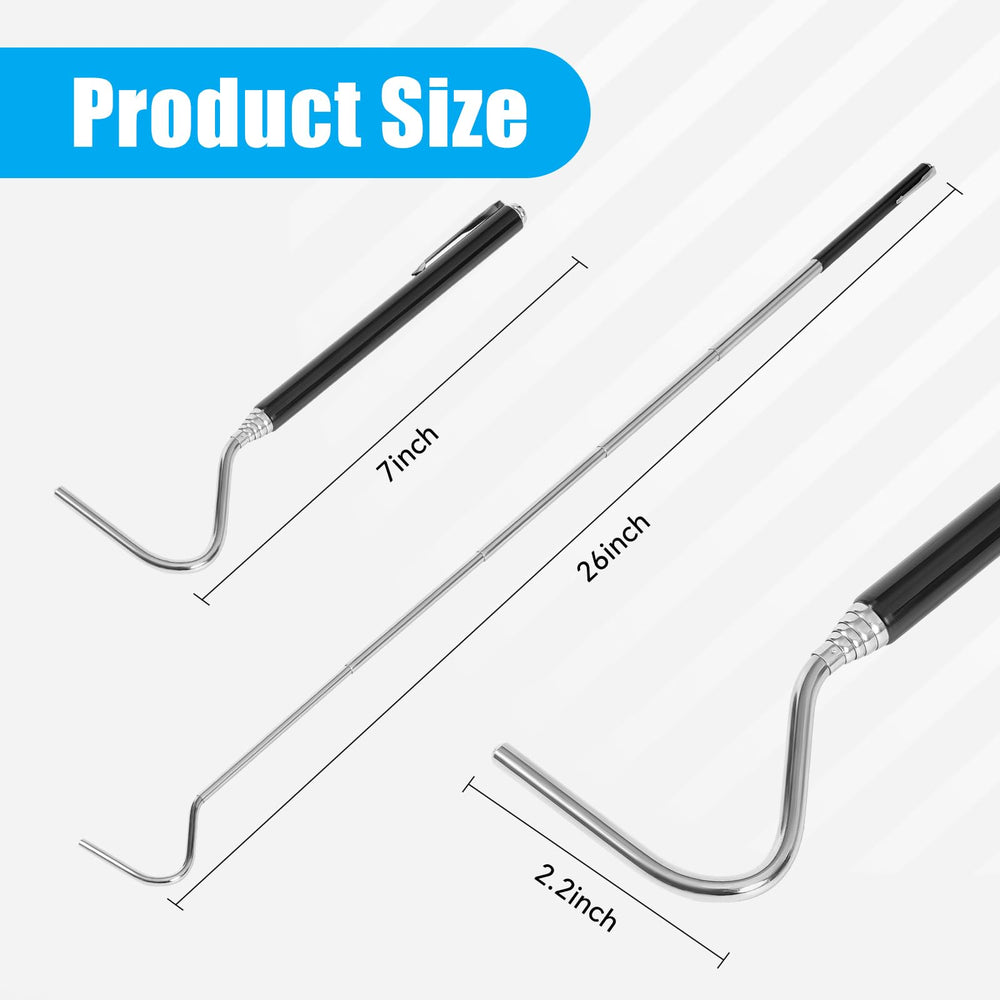 AQUANEAT stainless steel snake hook with round head minimizes skin damage