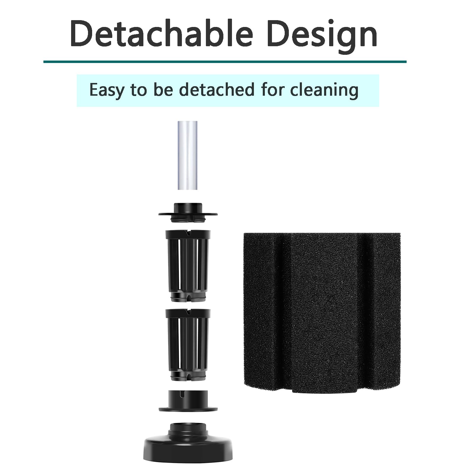 AQUANEAT sponge filter 4.5-diameter by 8.0-height fits large nano tanks up to 60 gallons