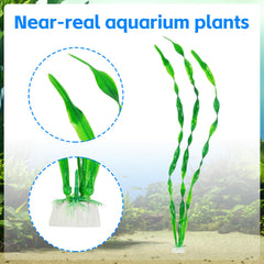 AQUANEAT sturdy-base artificial-plants 10-pack stay put, preventing float and keeping layout stable.