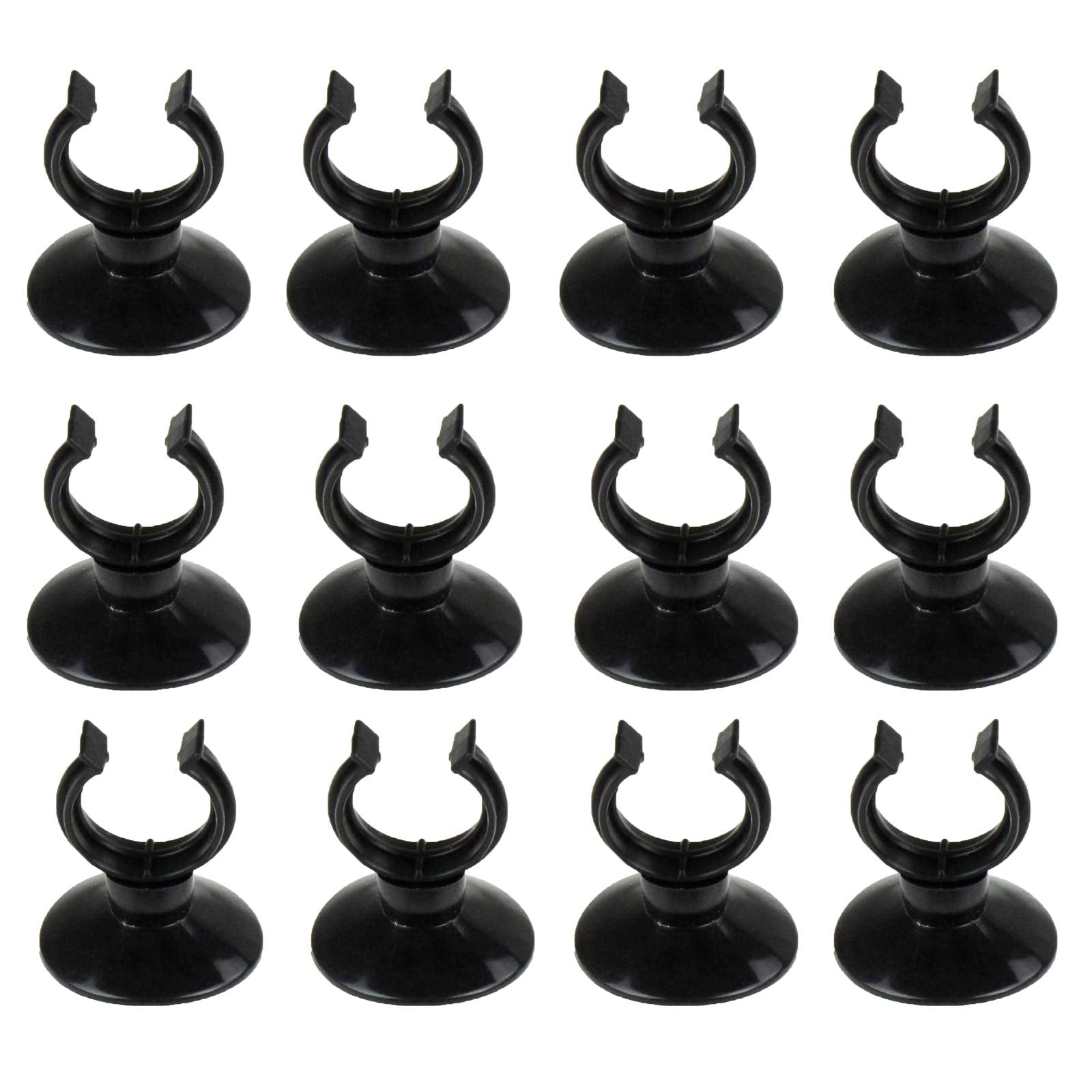 AQUANEAT suction cups pack 12 black for discreet heater and tubing security.
