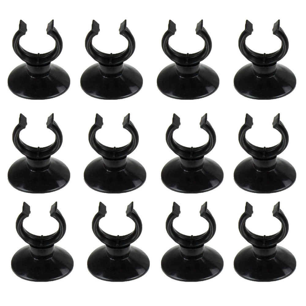 AQUANEAT suction cups pack 12 black for discreet heater and tubing security.
