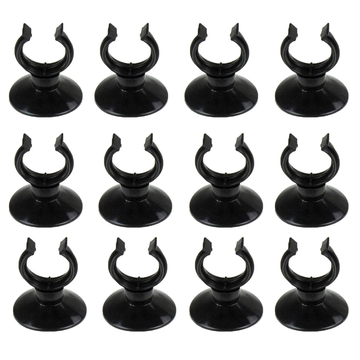 AQUANEAT suction cups pack 12 black for discreet heater and tubing security.
