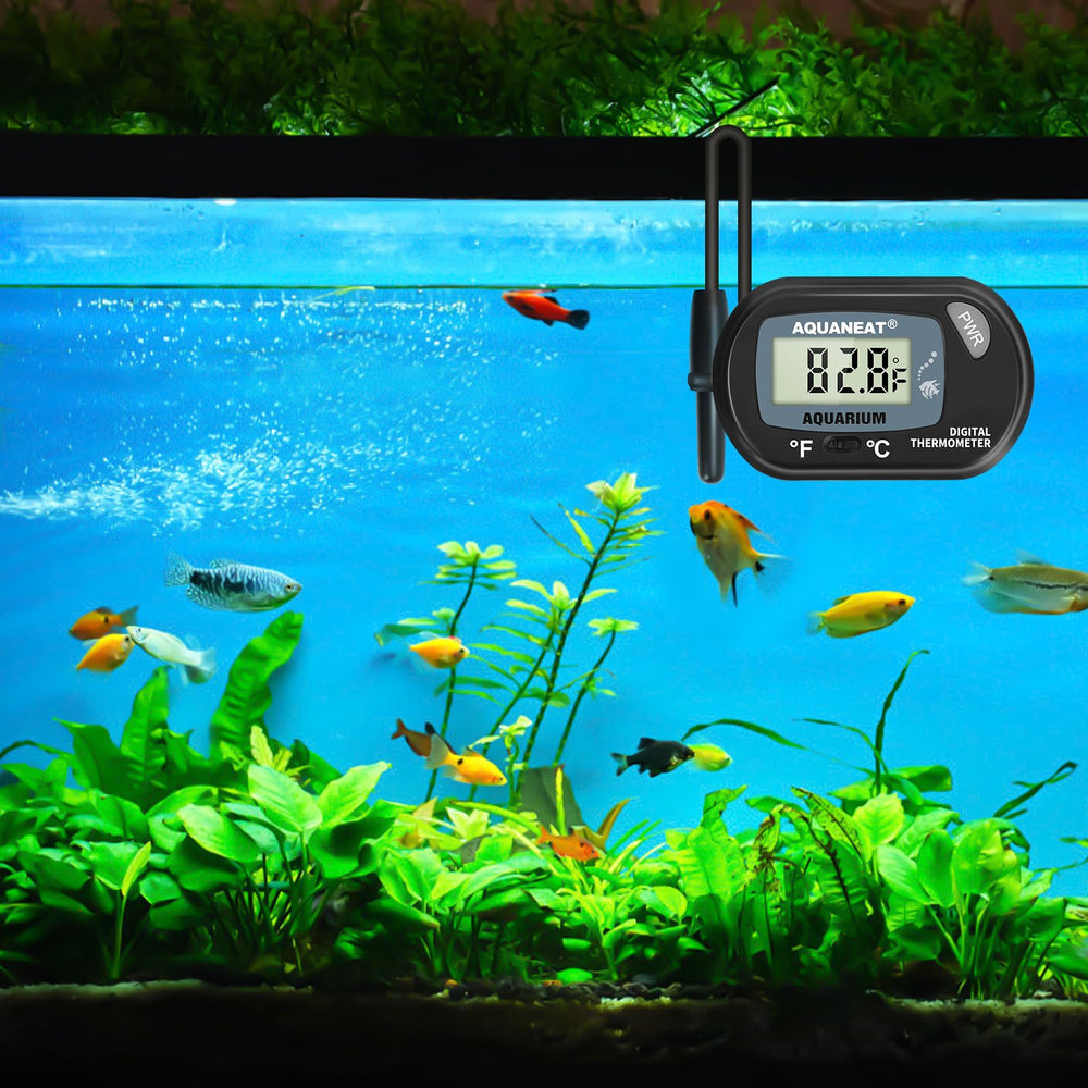 AQUANEAT thermometer demonstrating wide -58°F to 158°F range.