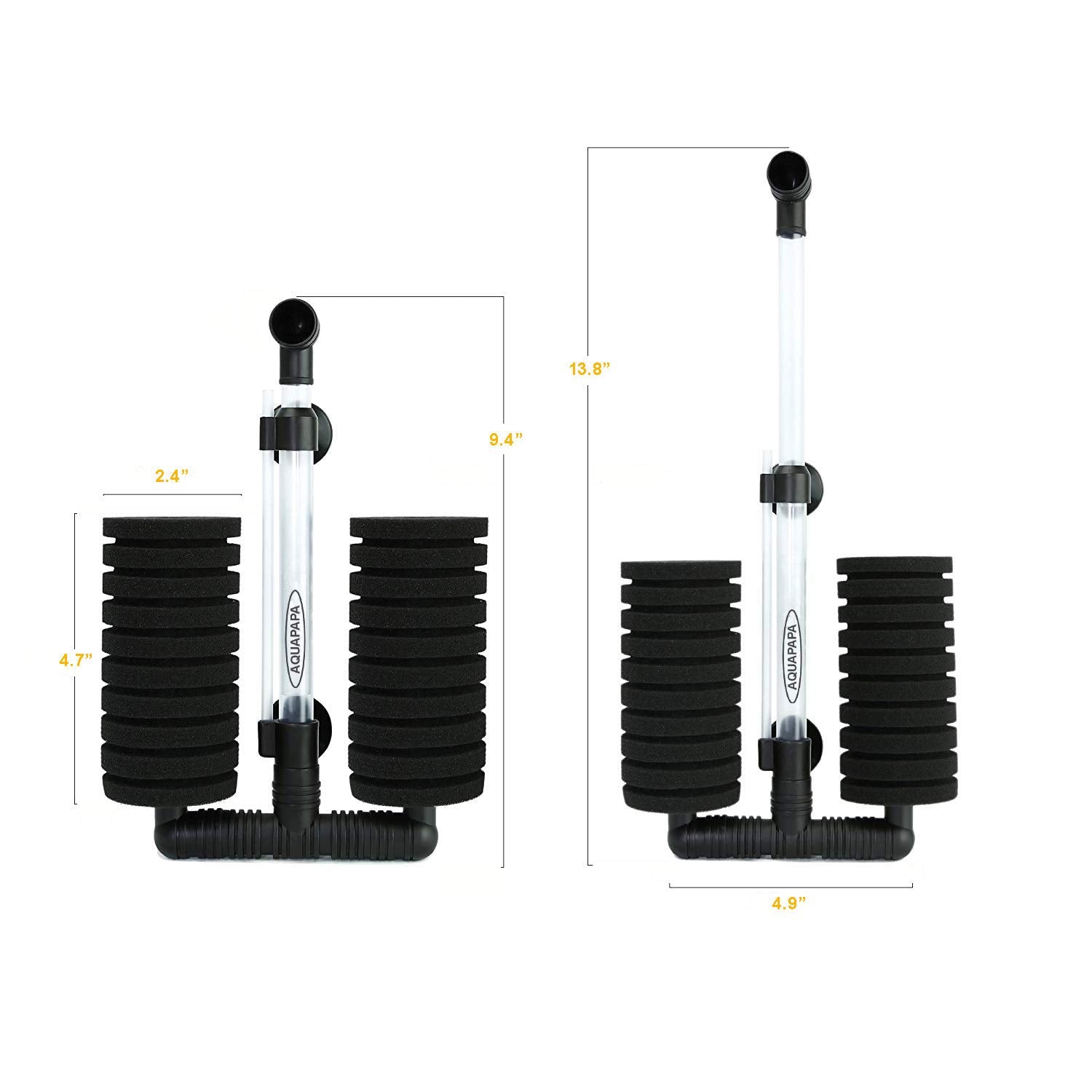 Aquapapa Bio Sponge Filter bubble chamber highlights micro-bubble aeration and improved gas exchange