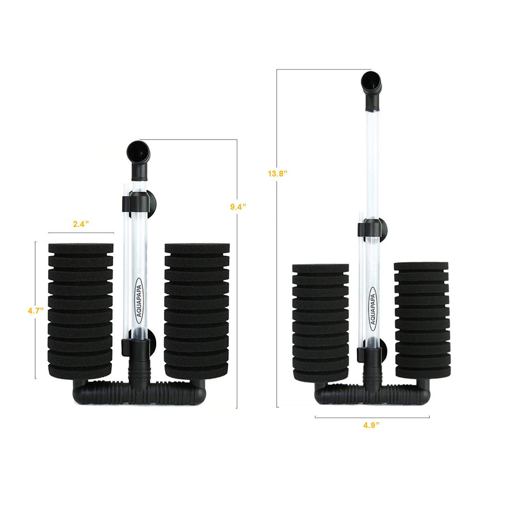Aquapapa Bio Sponge Filter bubble chamber highlights micro-bubble aeration and improved gas exchange