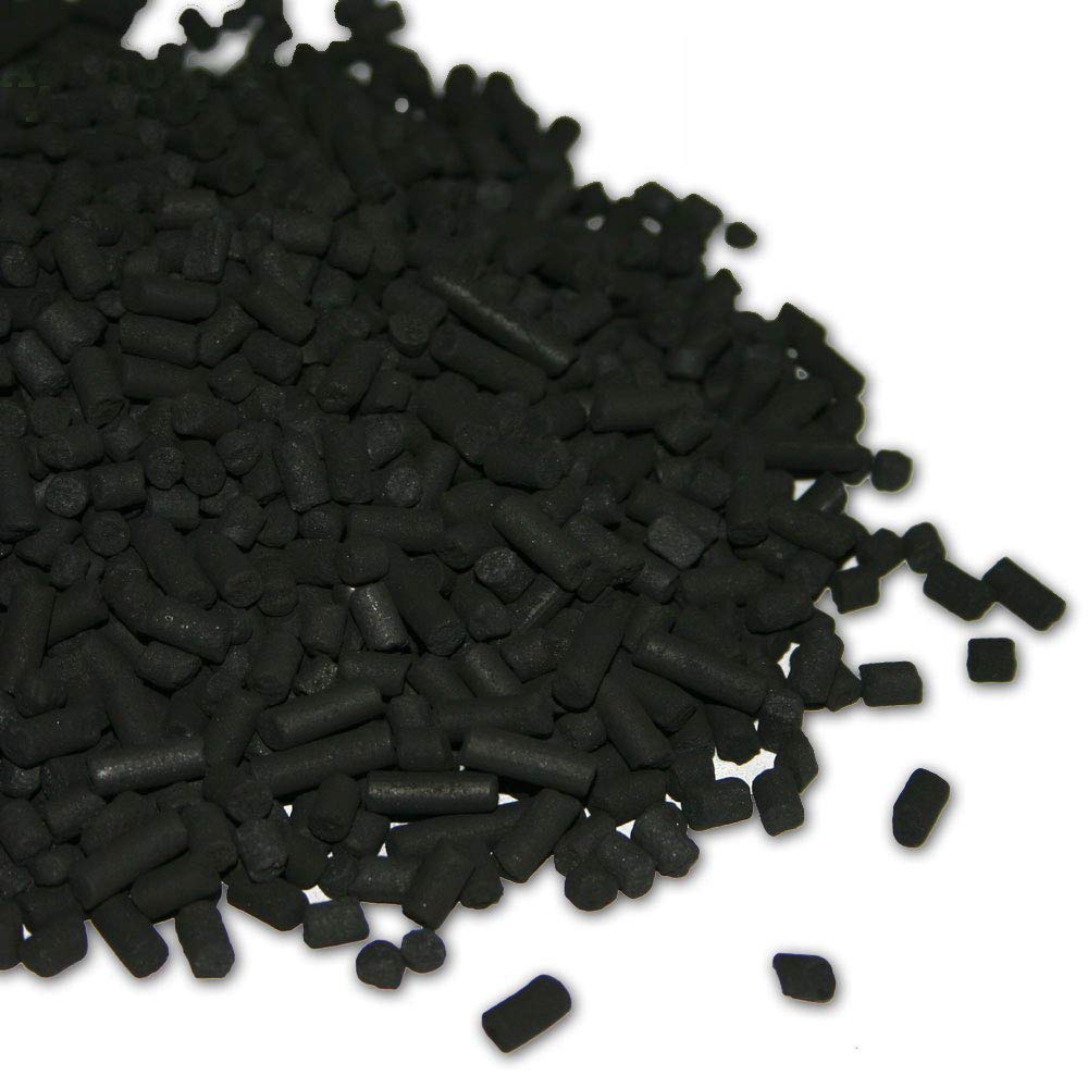 Aquapapa bulk carbon media pellets packaging demonstrates odor and impurity removal for tanks