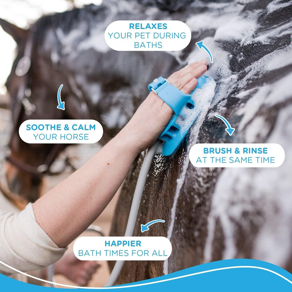 Aquapaw adjustable water flow for gentle cleansing or massage.