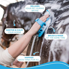 Aquapaw adjustable water flow for gentle cleansing or massage.