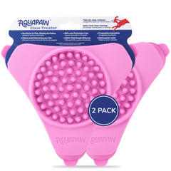 Aquapaw Lick Mat 2-Pack pink close-up for calming bath time with treats