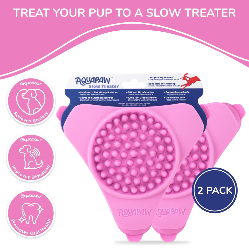 Aquapaw Lick Mat for all breeds demonstrates versatile slow-feeder use