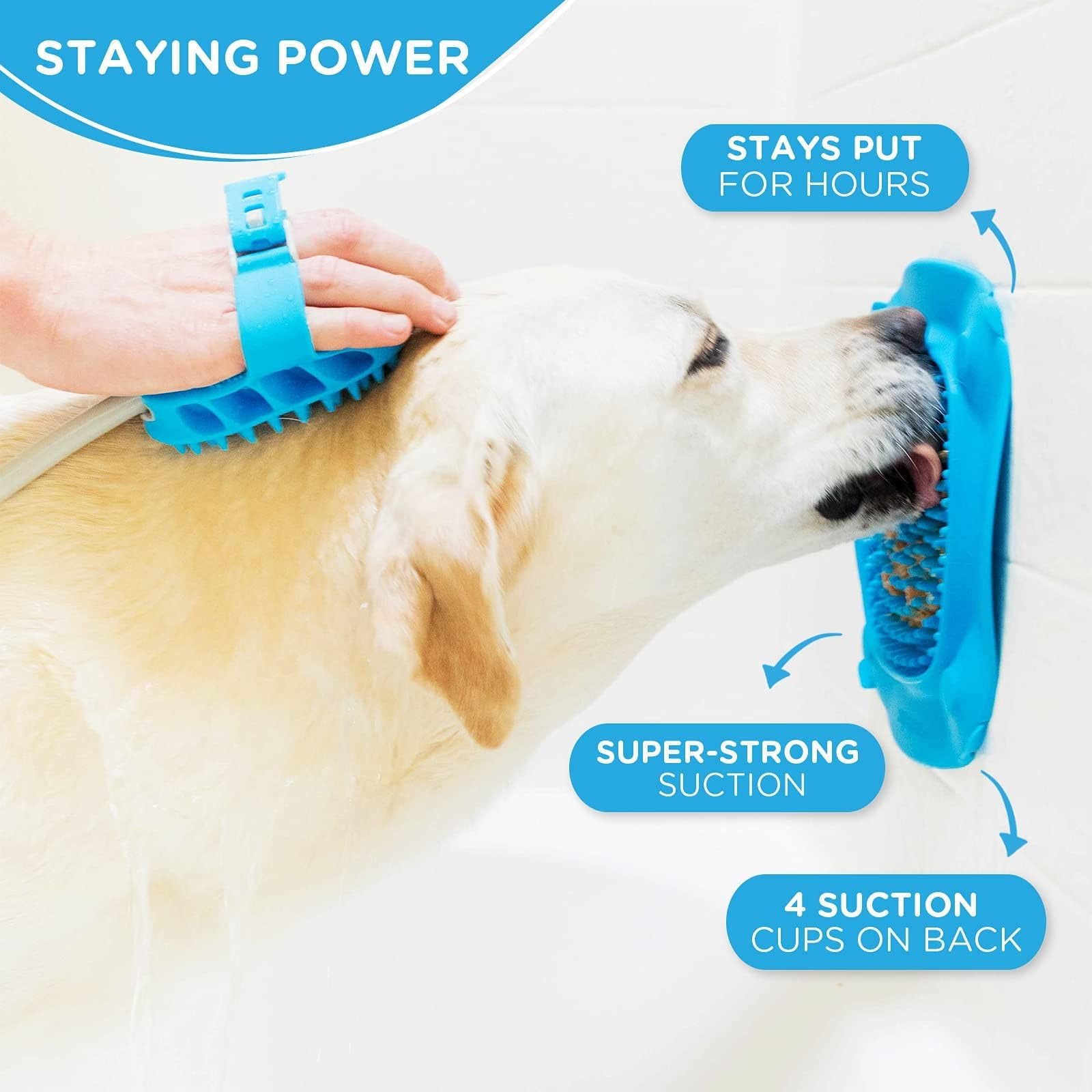 Aquapaw Lick Mat portable design lets you groom anywhere with treats.