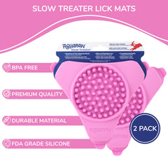 Aquapaw Lick Mat suction cups sticking securely to tub for easy setup