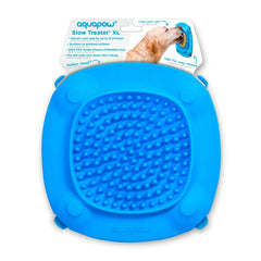 Aquapaw Lick Mat suction cups on shower wall improve bath time with tasty distraction.