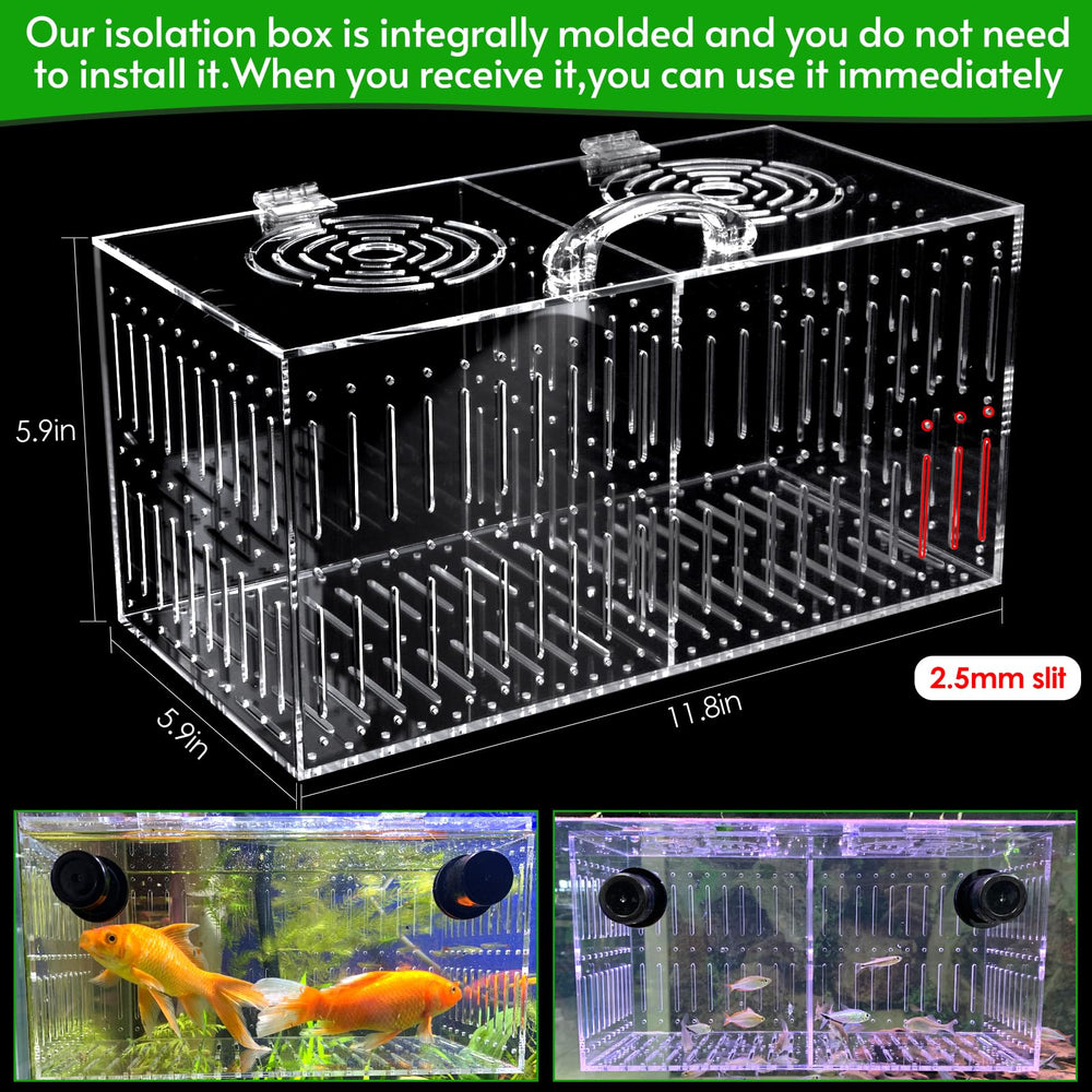 Aquarium Choice magnet acclimation box feeding tube demonstrates convenient top feeding access.