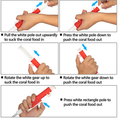 Aquarium Choice soft silicone rubber nozzle demonstrates gentle coral delivery.