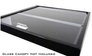 Aquarium Masters adhesive-mounted canopy handle demonstrates clean, discreet install on glass.