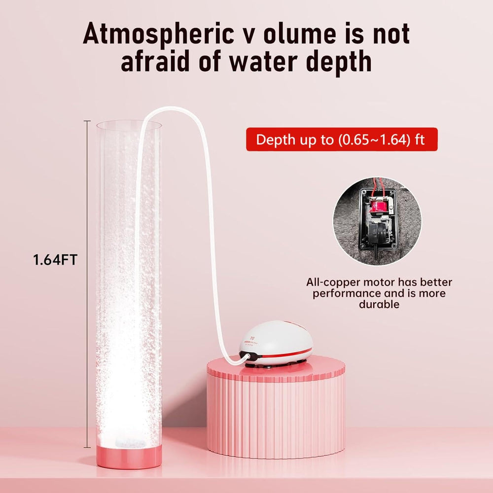 AQUASMITH air pump connection hose air-stone shows setup ease and reliable gas supply.