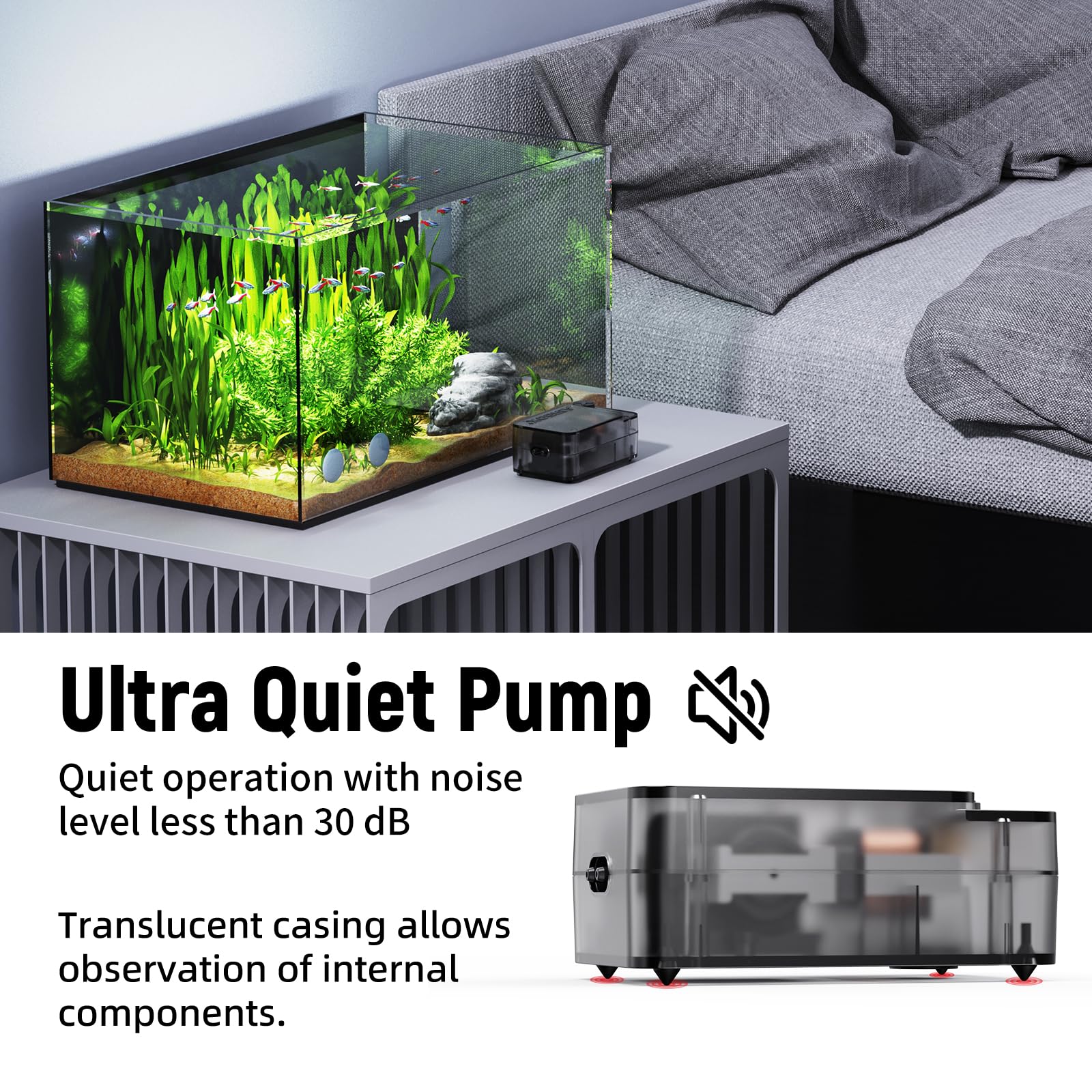 AQUASMITH Adjustable Airflow demonstrates customizable tank aeration