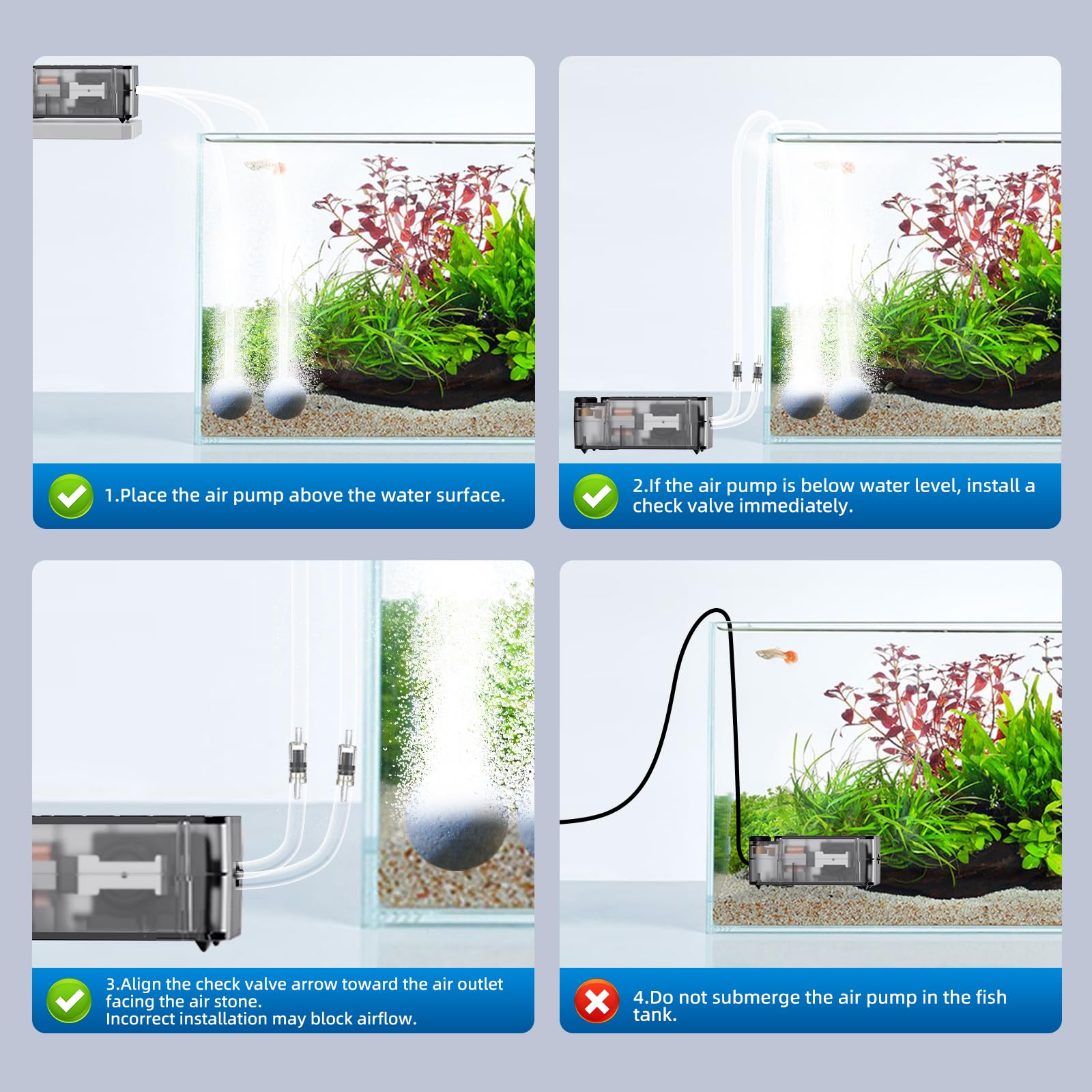 AQUASMITH kit de aire con piedra, listo para montar.