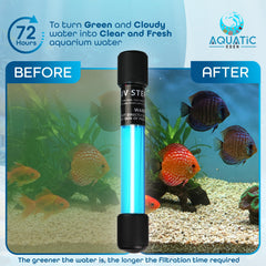 Aquatic Eden 5W UV light in sump promotes clear water without disturbing fish.