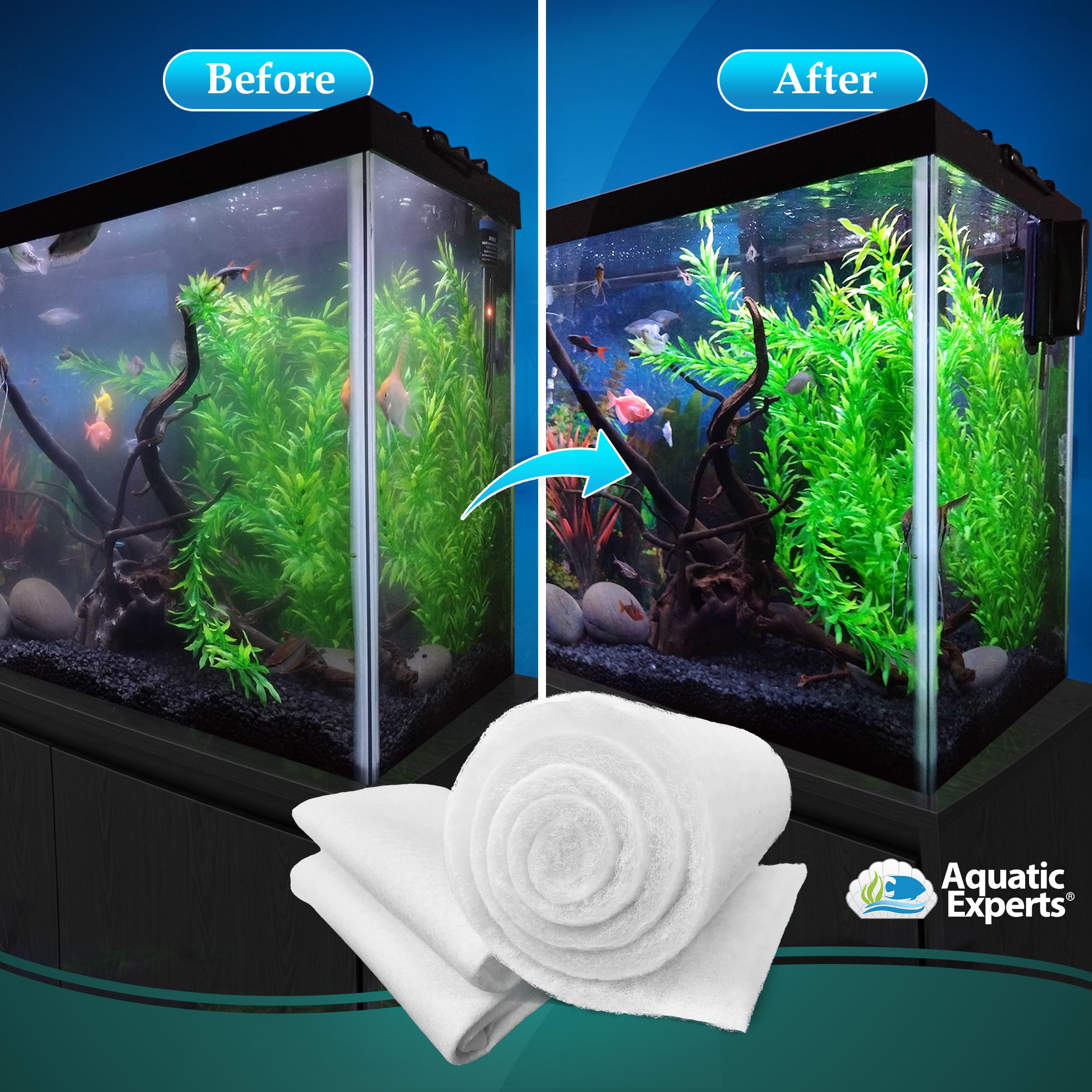 Aquatic Experts 100-micron polishing pad in action clarifies water.