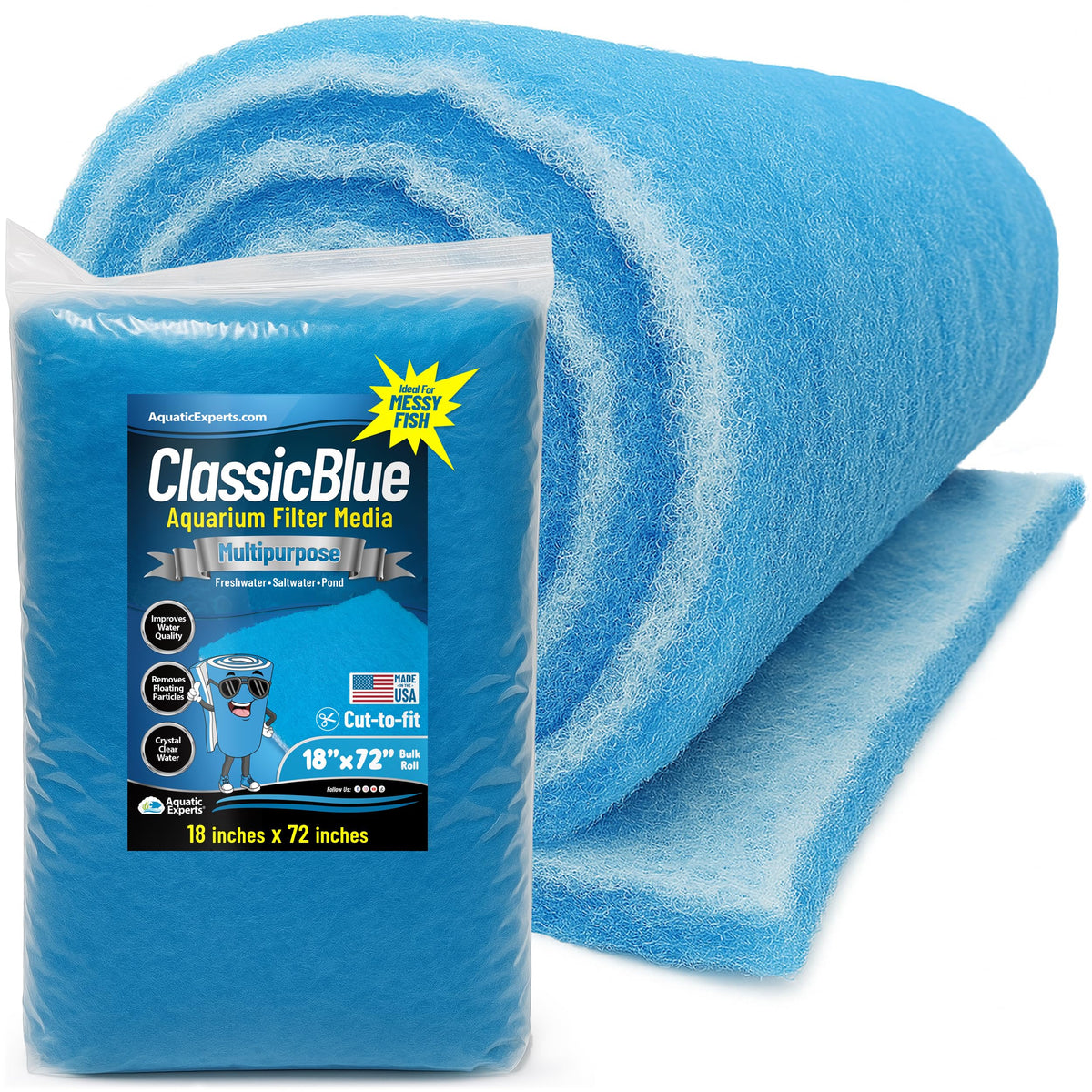 Aquatic Experts classic bonded filter pad blue-white roll for crystal-clear water filtration