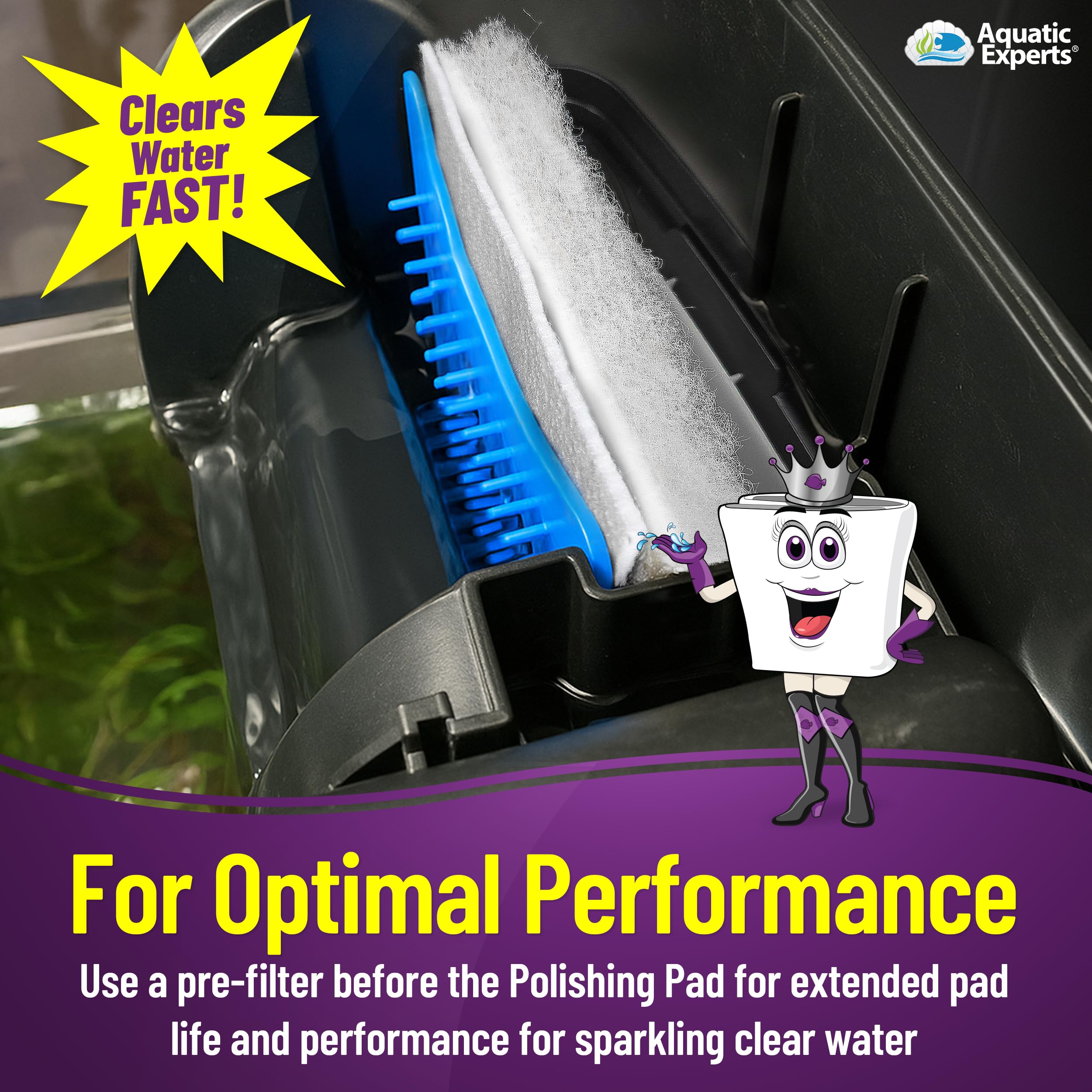 Aquatic Experts filter-pad cut-to-fit-24x36 demonstrates easy sizing for various filters.