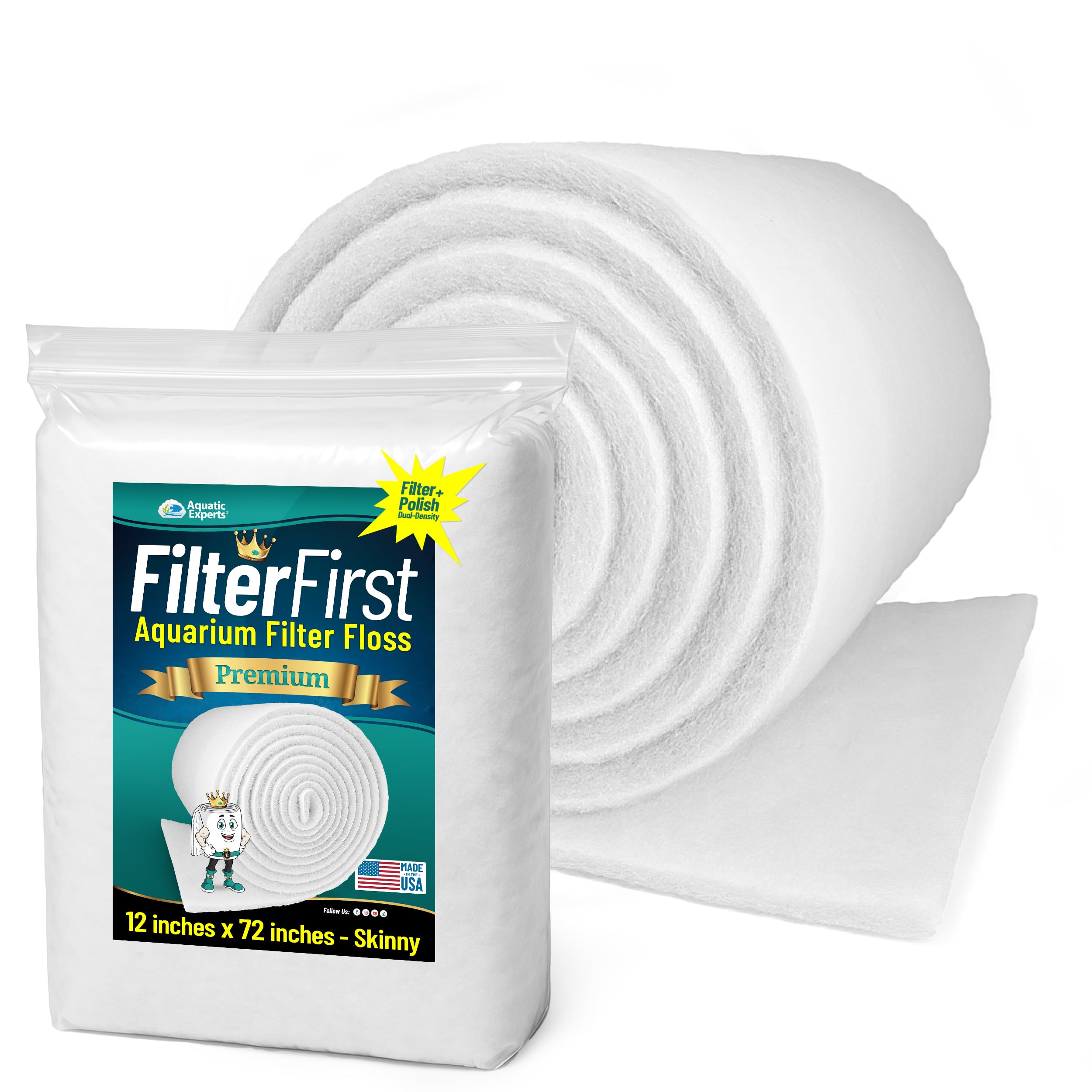 Aquatic Experts FilterFirst pad cut-to-fit traps debris for clearer water.