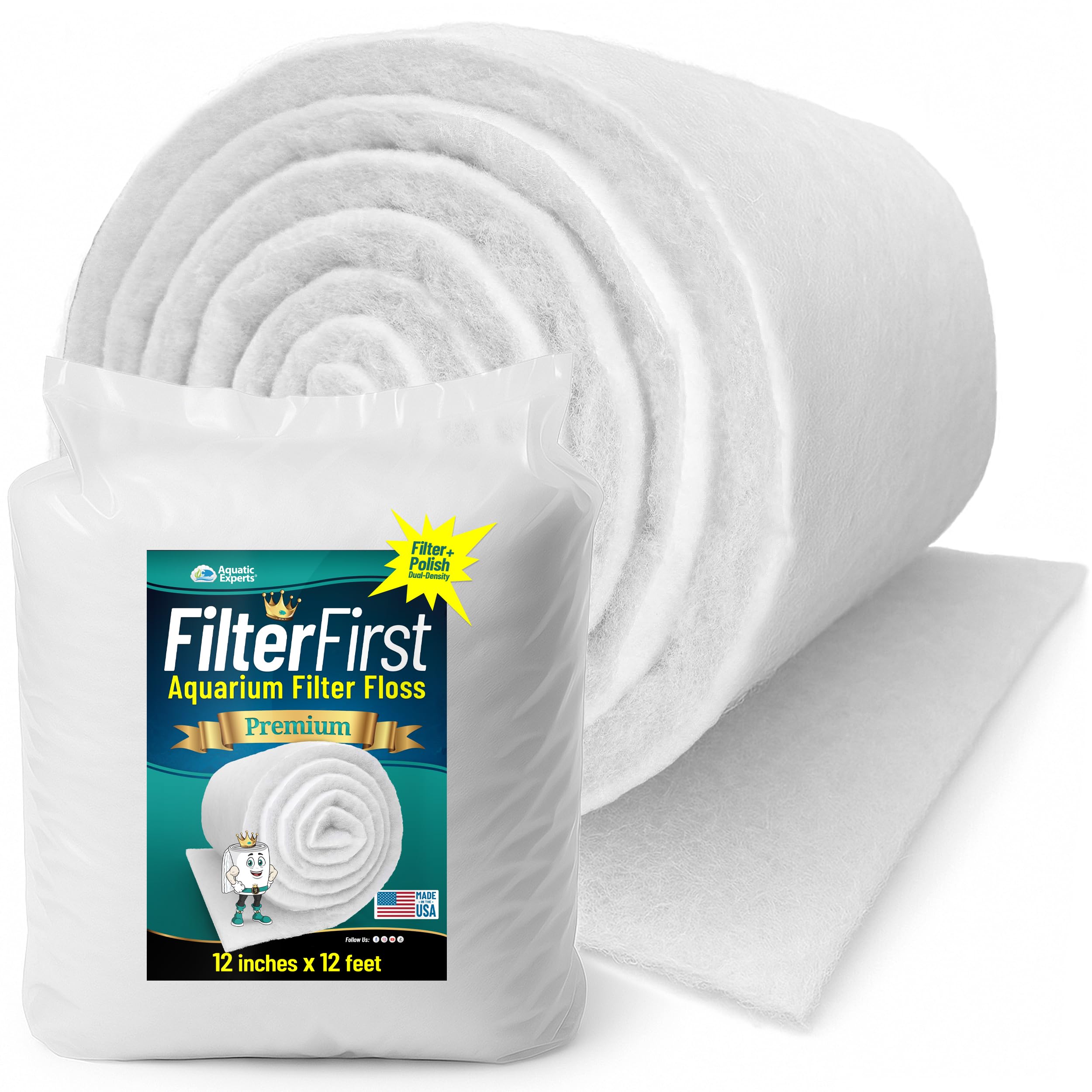 Aquatic Experts FilterFirst dual-density pad top-layer closeup, capturing large debris for clearer water