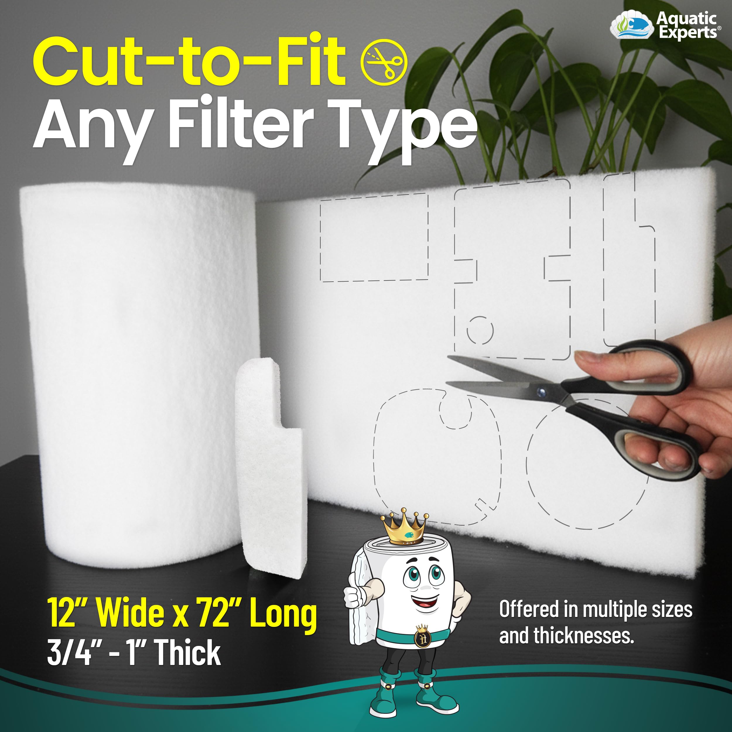 Aquatic Experts FilterFirst Pad works with freshwater, reef, and saltwater tanks.