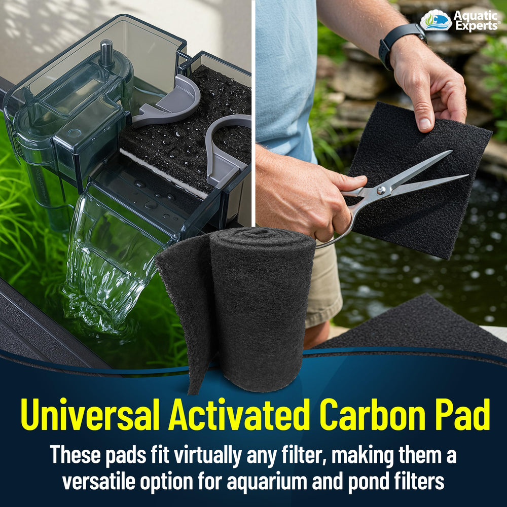 Aquatic Experts carbon pad durability shown with sturdy fibers in pond environment
