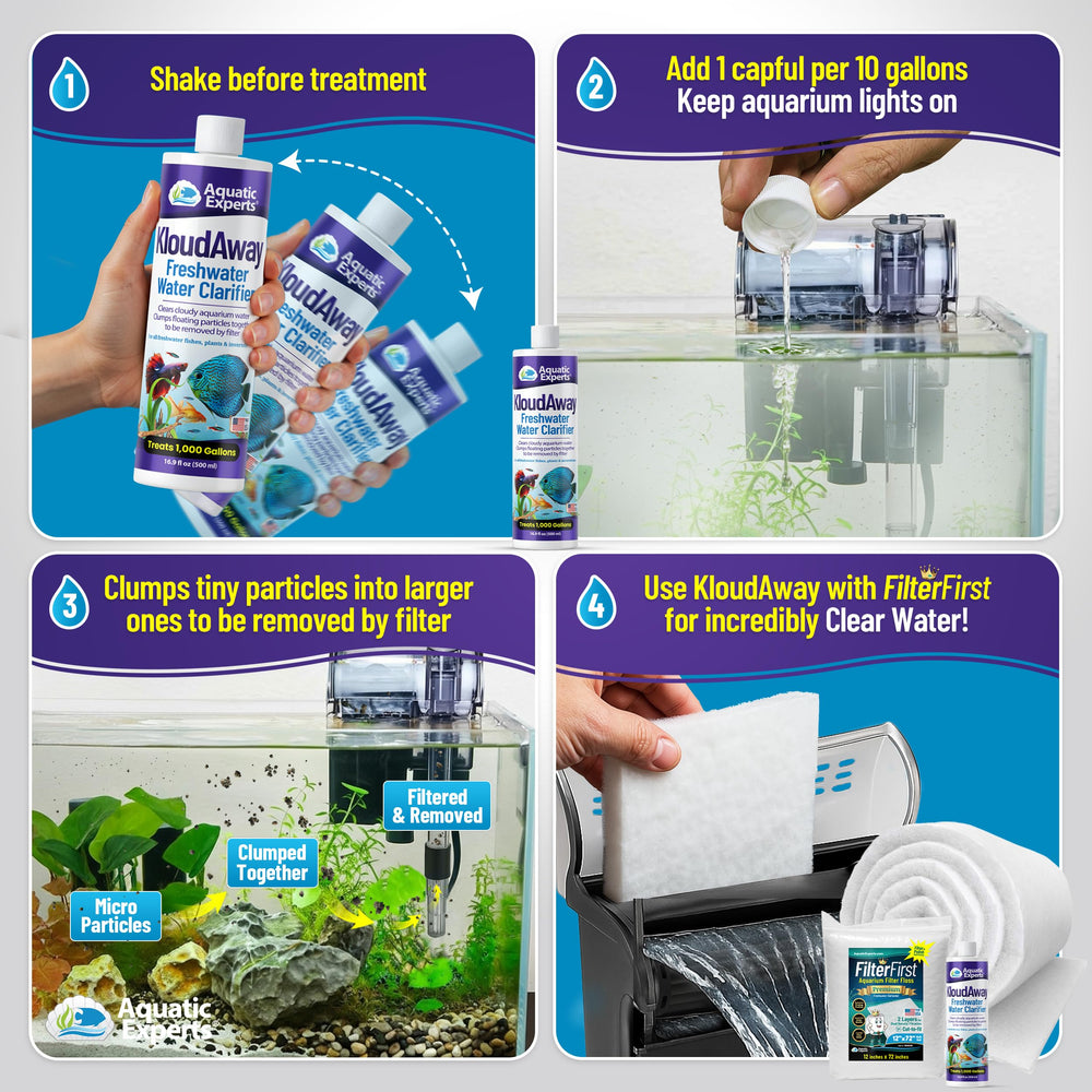 Aquatic Experts KloudAway filter-ready setup in a clean tank scene.