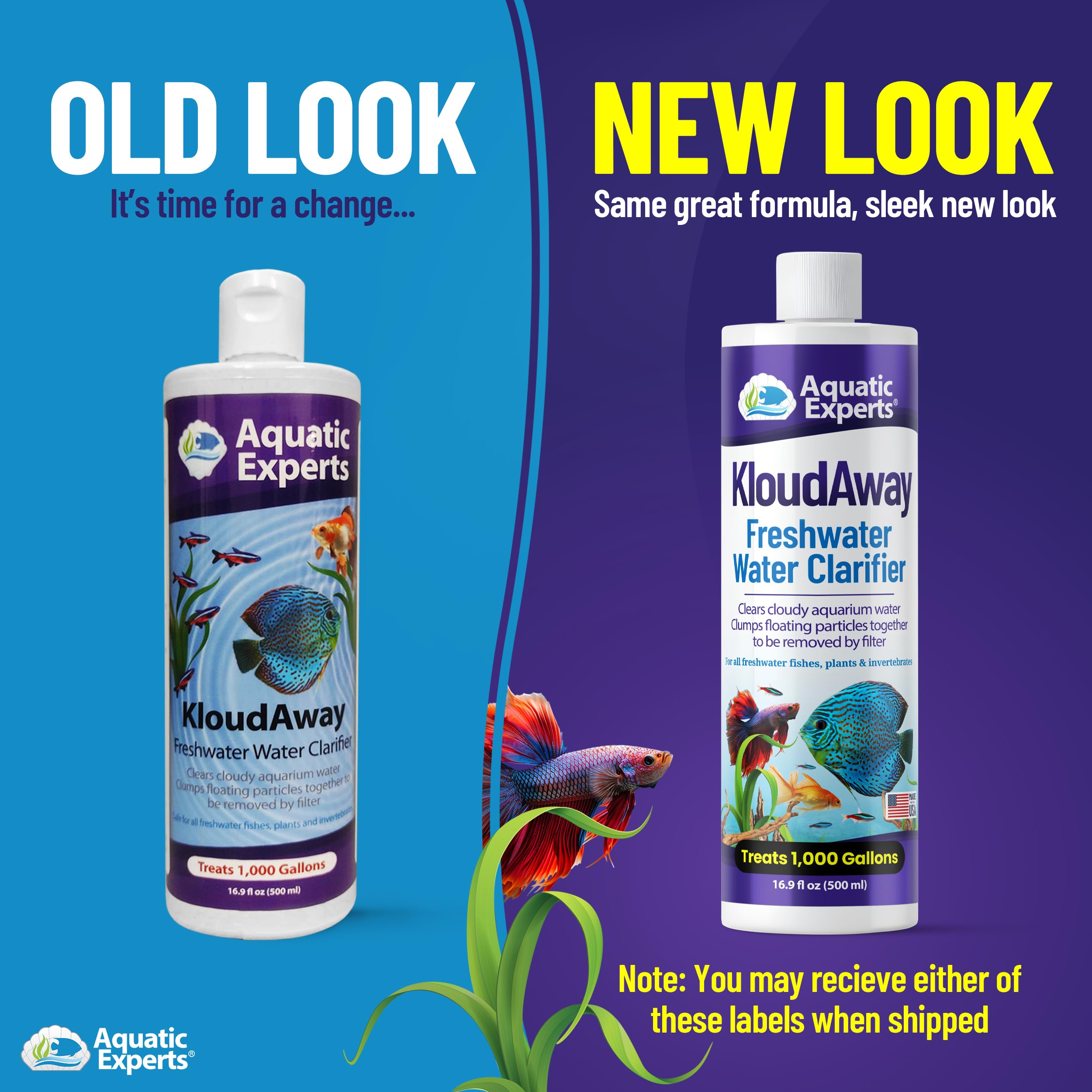 Aquatic Experts KloudAway safe for fish, plants, and invertebrates.
