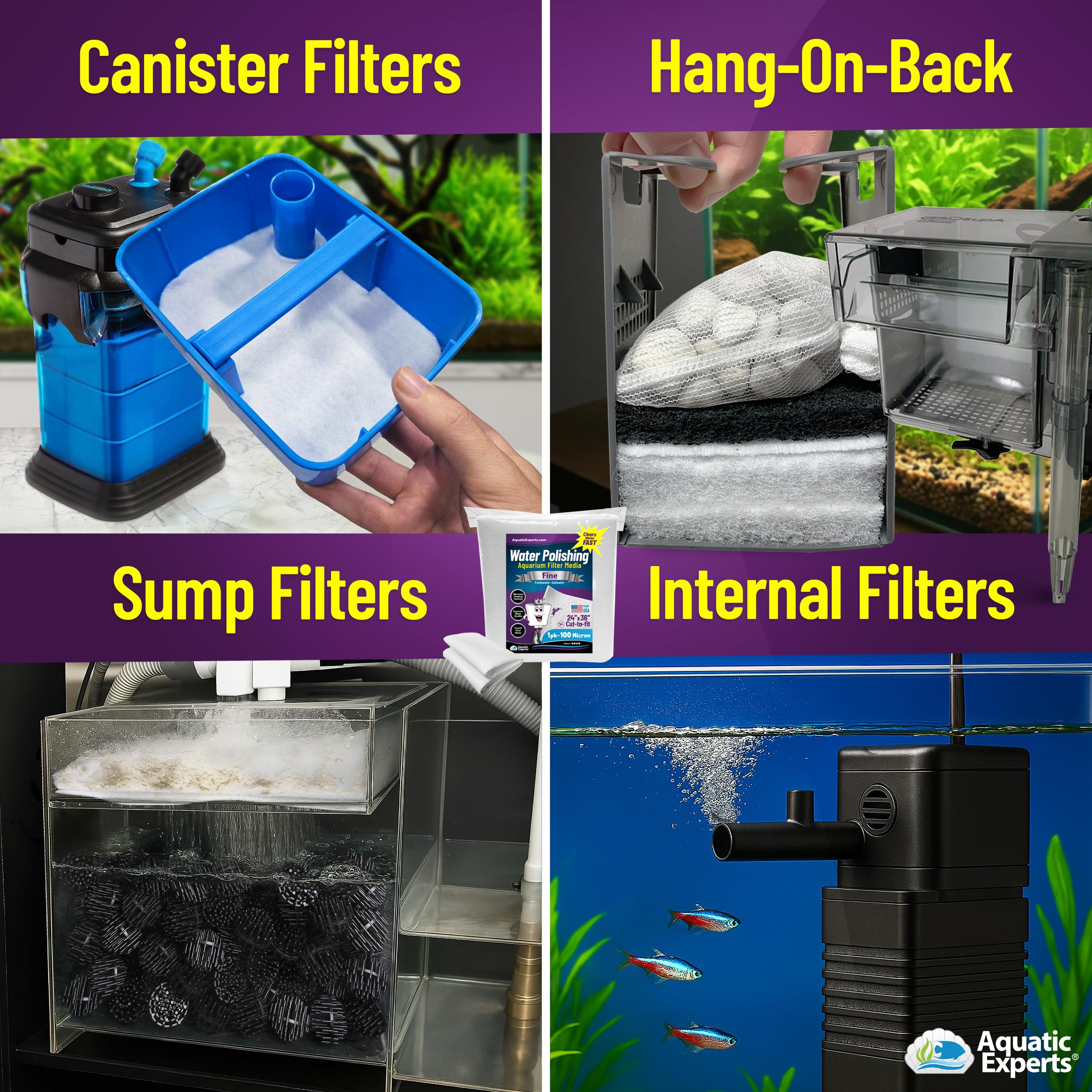 Aquatic Experts polishing-pad-wet-dry-filter-use ideal for wet/dry setups with durable performance.