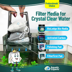 Aquatic Experts Two-layer filter pad close-up shows dual filtration action.