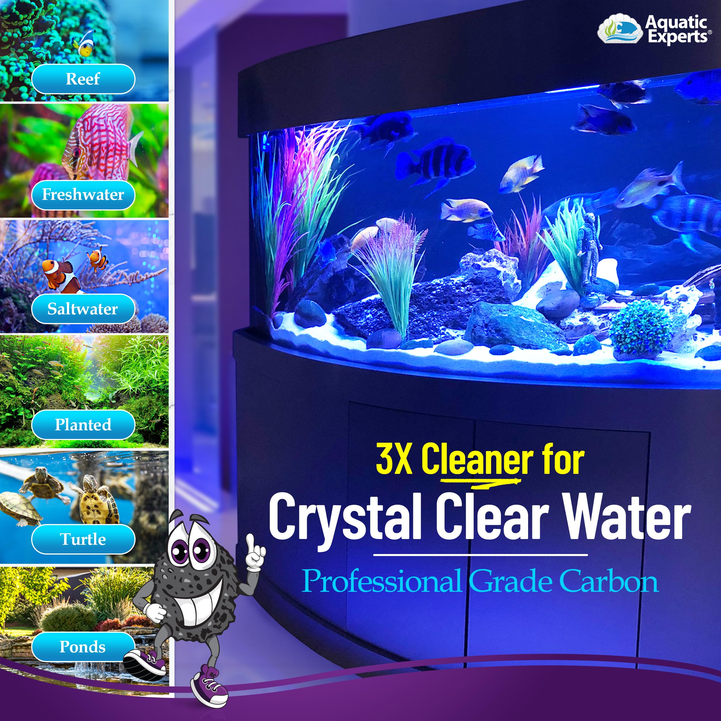 Aquatic Experts aquarium water clarity improved after filtration