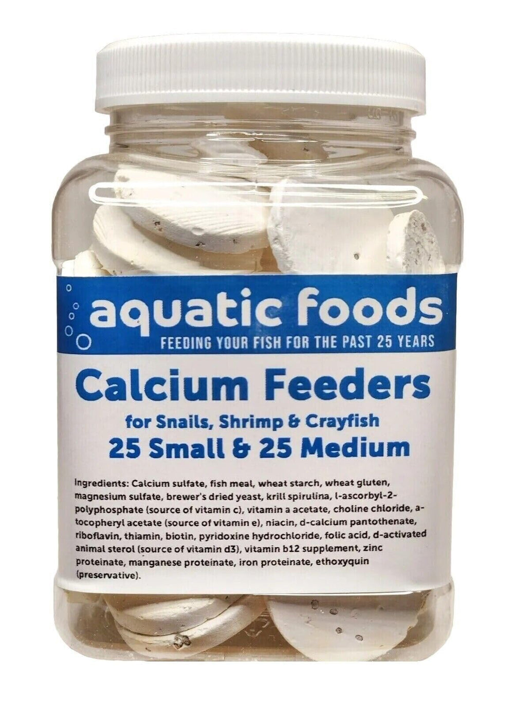 Aquatic Foods Inc calcium feeders disk shrimp promotes strong shells and color