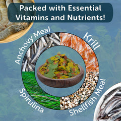 Aquatic Foods Inc variety pellets and wafers ensure a varied diet for tropical species.