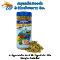 Aquatic Foods Inc ingredient label shows krill, spirulina, and astaxanthin for color.