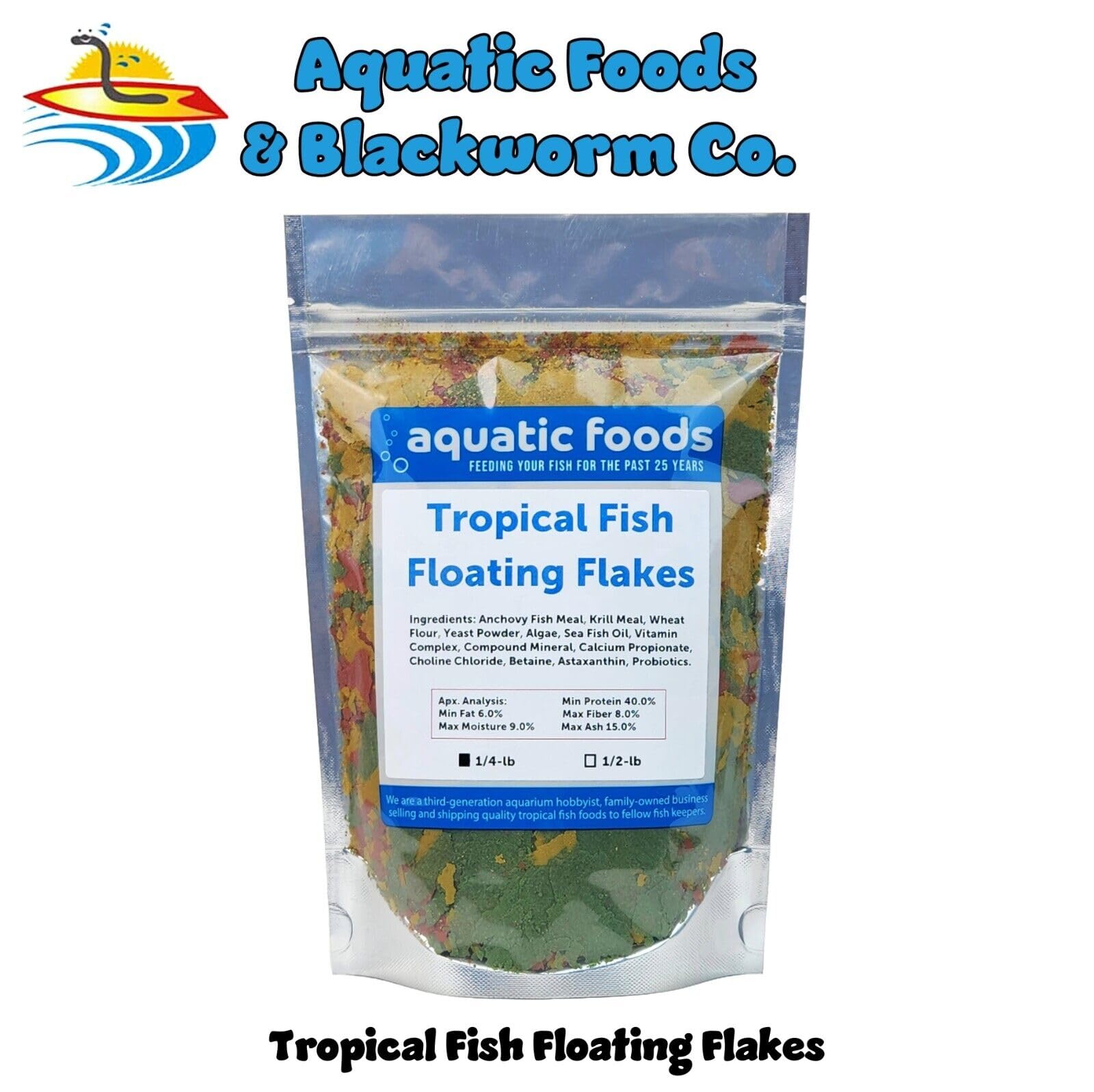 Aquatic Foods Inc tropical fish flakes 12-type pellet mix offers varied feeding and foraging