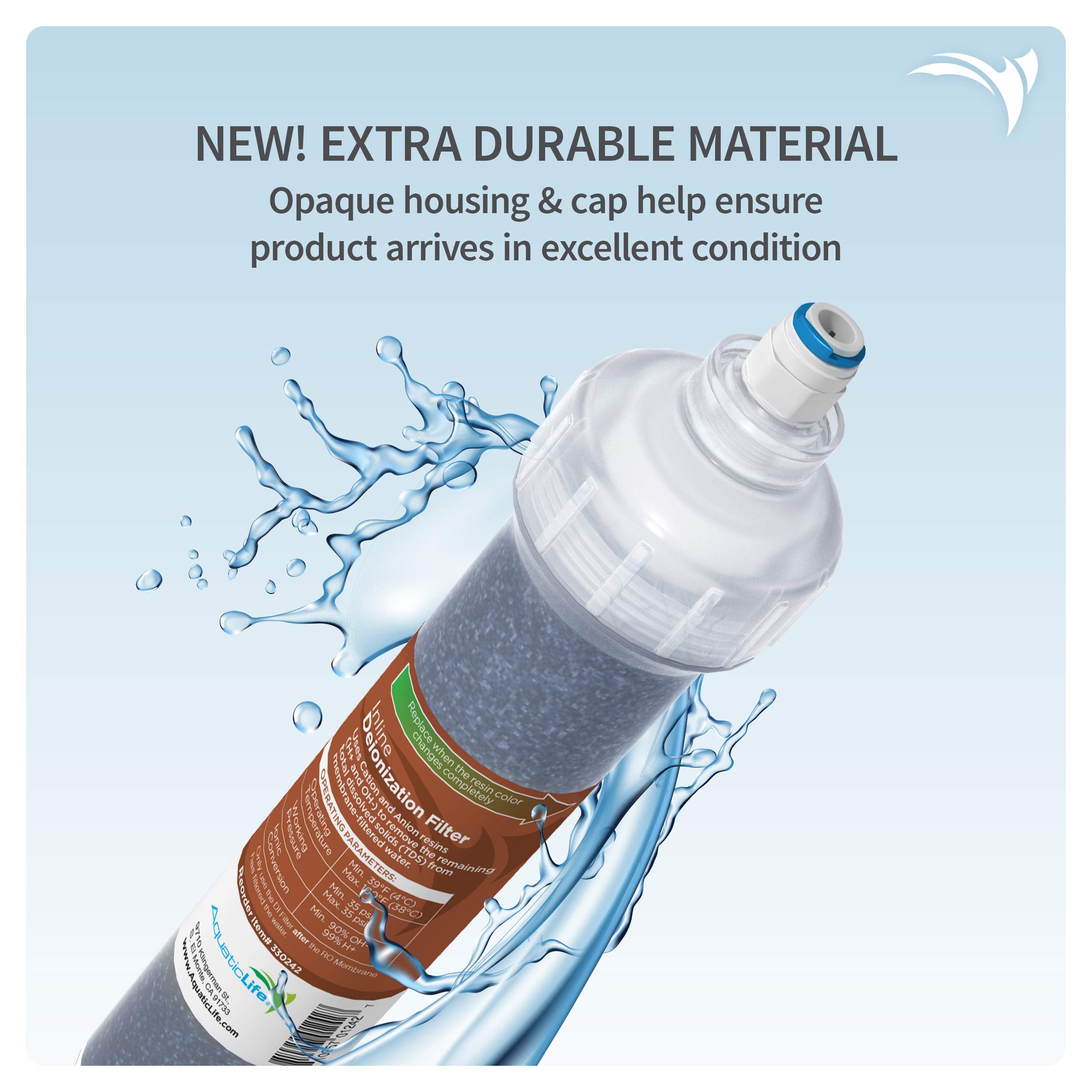 Aquatic Life resin changing from blue to tan indicating exhaustion