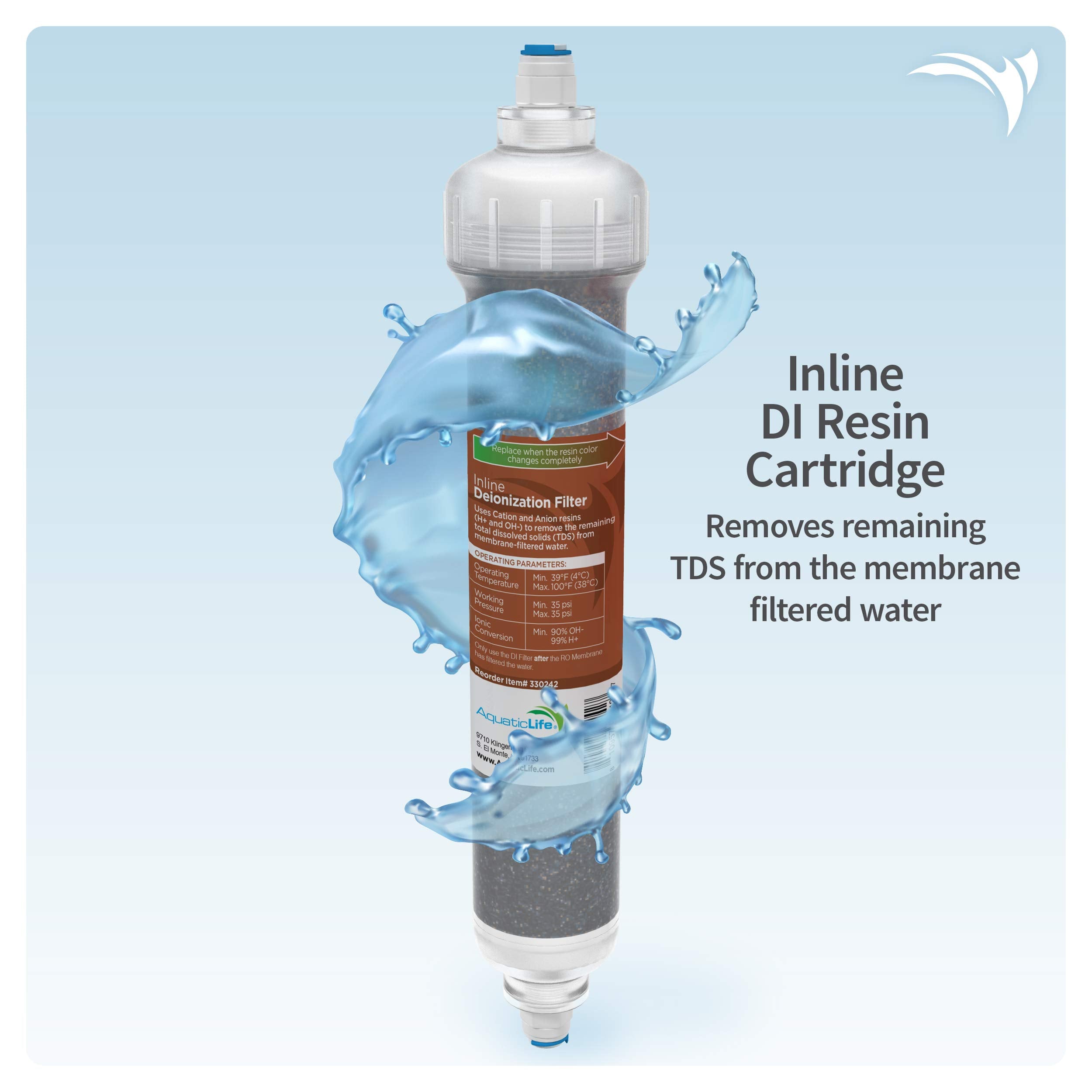 Aquatic Life RO Buddie sediment filter captures sand and rust for clearer water.