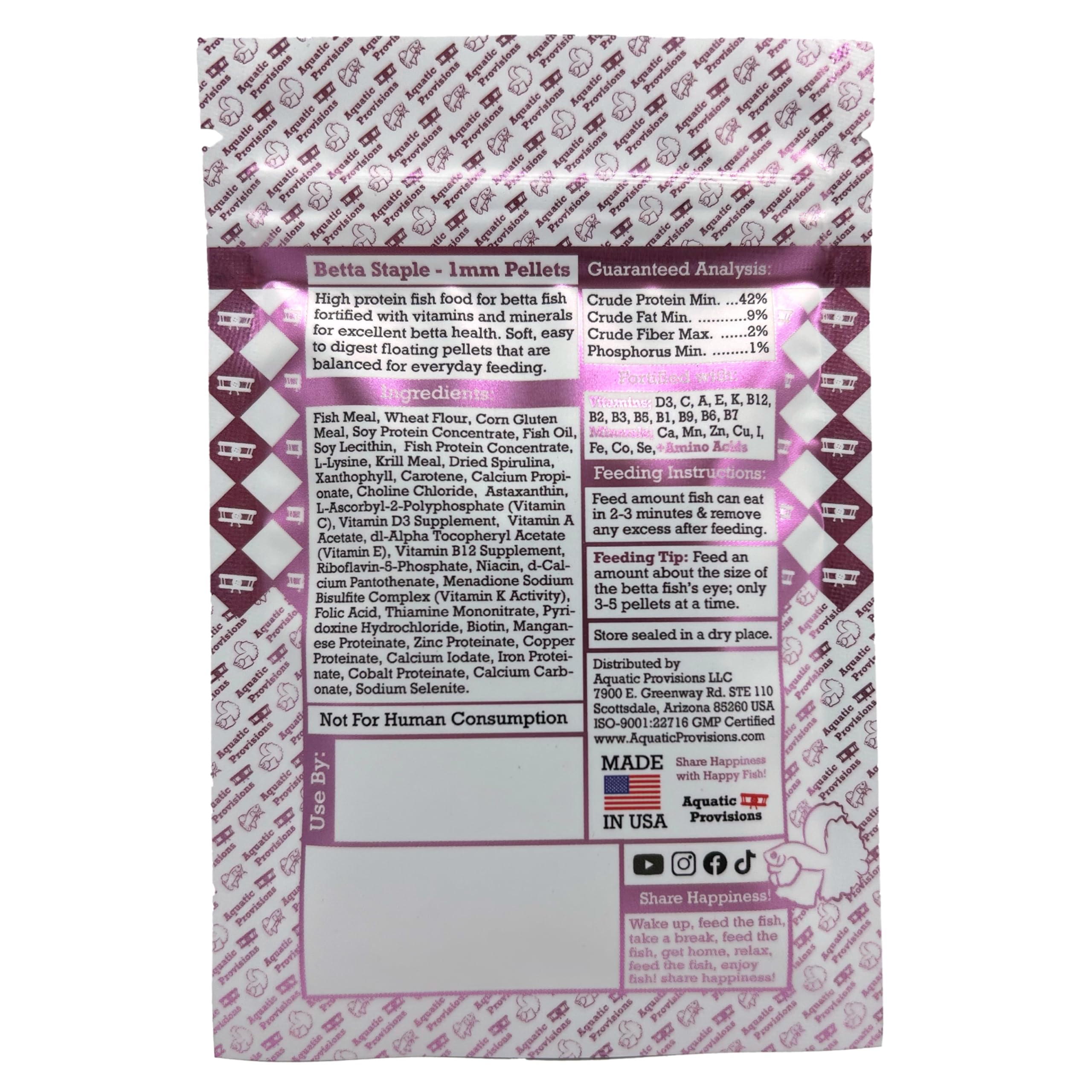 Aquatic Provisions Betta Staple bag reseal, preserving freshness and nutrients.