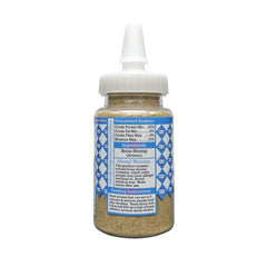 Aquatic Provisions fine brine shrimp semi-fine granules closeup highlights precise feed size for sensitive fish.